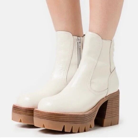 Jeffrey Campbell Quavo Ice Crinkle Patent Leather Chunky Platform Boots Size 10 - Picture 14 of 14